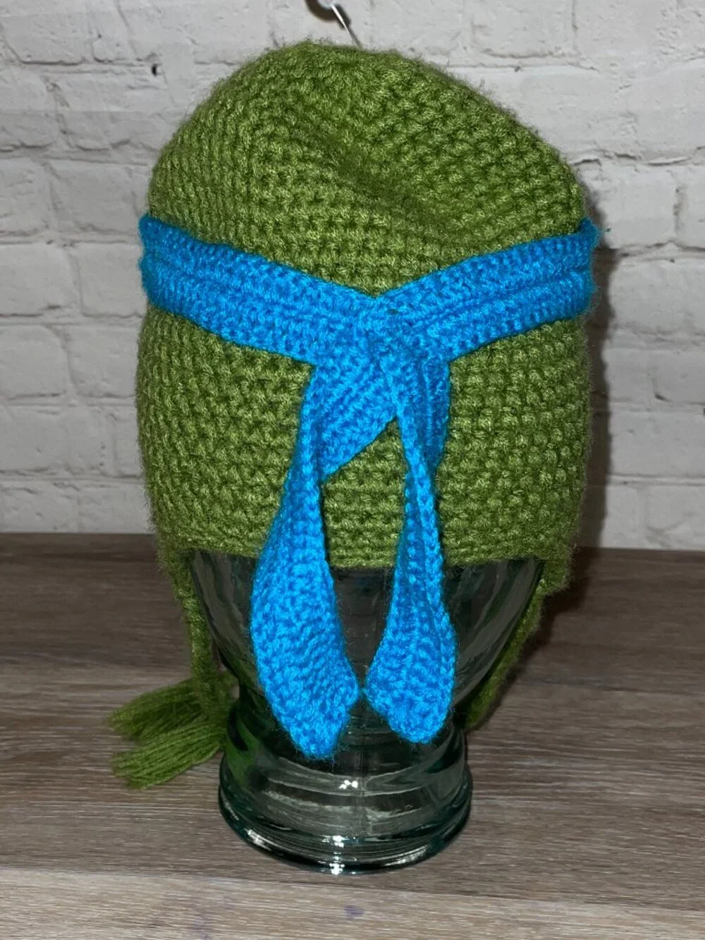 NEW HANDMADE TMNT LEONARDO CROCHET KNIT BEANIE CAP / HAT